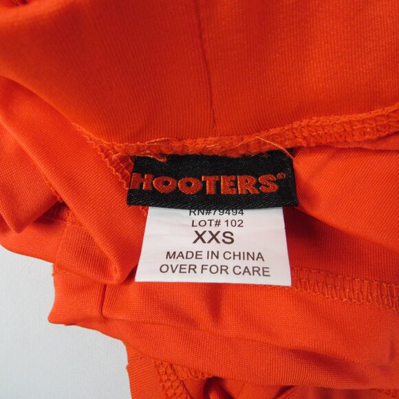 3 Hooters Girl's Waitress Orange Uniform Shorts Size XS - Picture 8 of 10